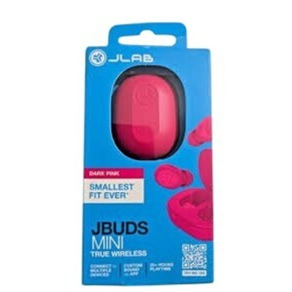 JLab JBuds Mini True Wireless Earbuds Dark Pink Smallest Fit Ever NEW IN BOX